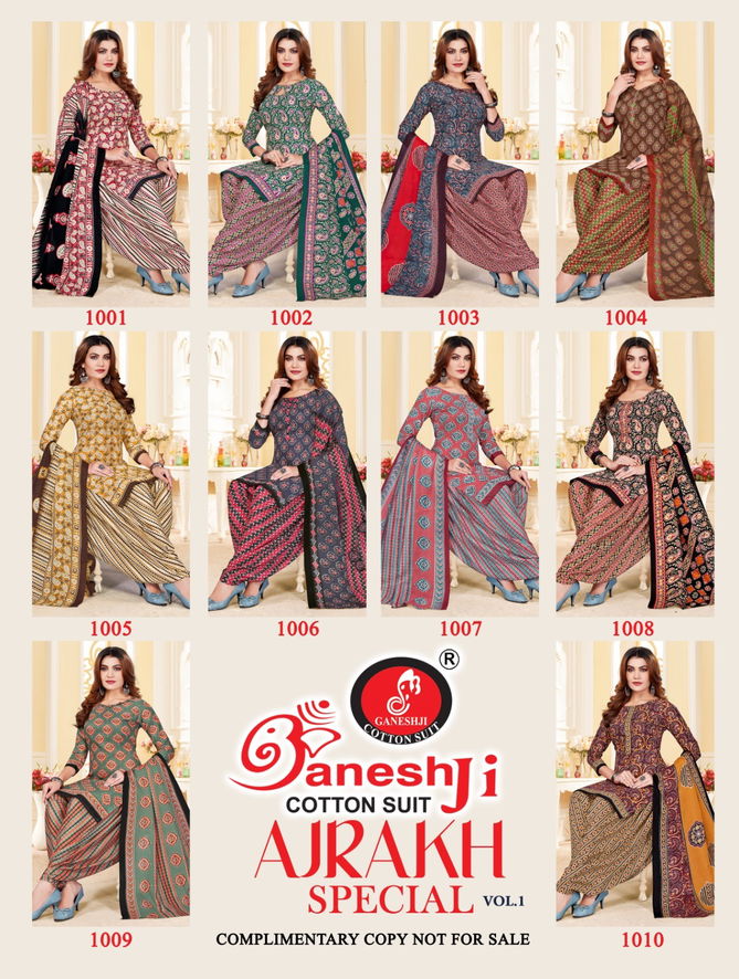 Ajrakh Special Vol 1 By Ganeshji Cotton Printed Dress Material Wholesale Price